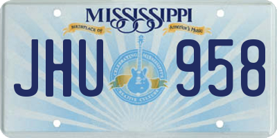 MS license plate JHU958