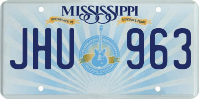 MS license plate JHU963