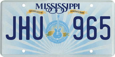 MS license plate JHU965