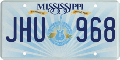 MS license plate JHU968