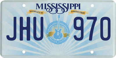 MS license plate JHU970