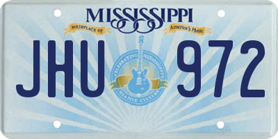 MS license plate JHU972