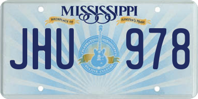 MS license plate JHU978