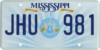 MS license plate JHU981
