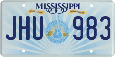 MS license plate JHU983