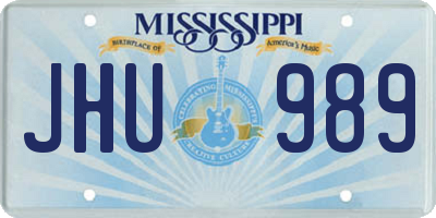 MS license plate JHU989