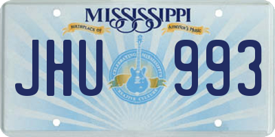 MS license plate JHU993