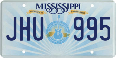 MS license plate JHU995