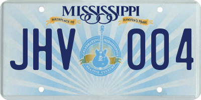 MS license plate JHV004