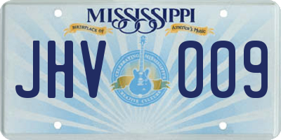 MS license plate JHV009