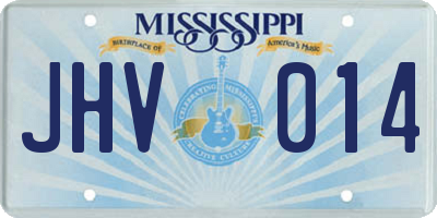 MS license plate JHV014
