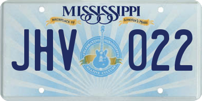 MS license plate JHV022