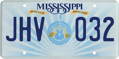MS license plate JHV032