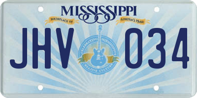 MS license plate JHV034
