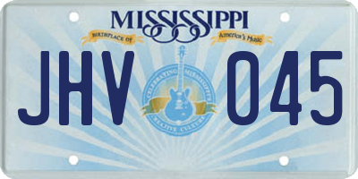 MS license plate JHV045