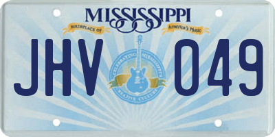 MS license plate JHV049