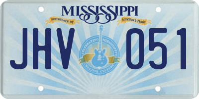 MS license plate JHV051