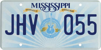 MS license plate JHV055