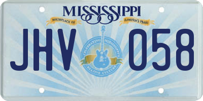 MS license plate JHV058