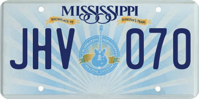 MS license plate JHV070