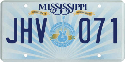 MS license plate JHV071