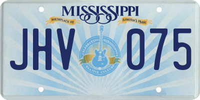 MS license plate JHV075