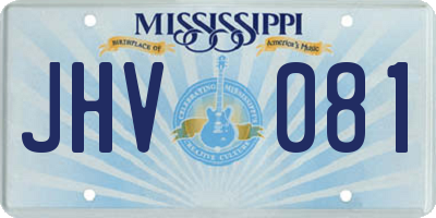 MS license plate JHV081