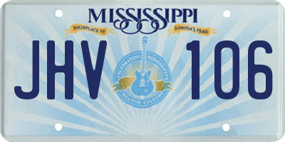 MS license plate JHV106