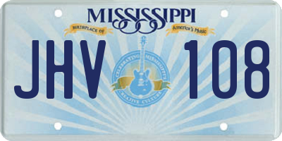 MS license plate JHV108