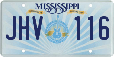 MS license plate JHV116