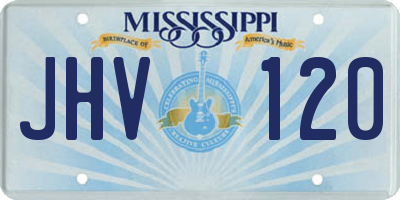 MS license plate JHV120