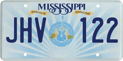 MS license plate JHV122