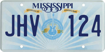 MS license plate JHV124