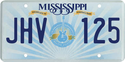 MS license plate JHV125