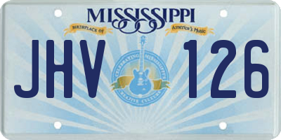 MS license plate JHV126