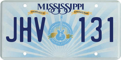 MS license plate JHV131