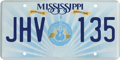 MS license plate JHV135