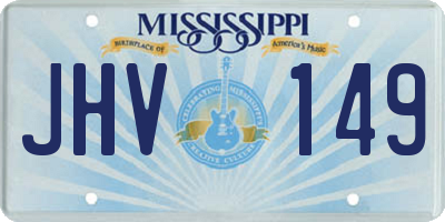 MS license plate JHV149