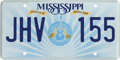 MS license plate JHV155