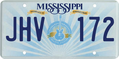 MS license plate JHV172