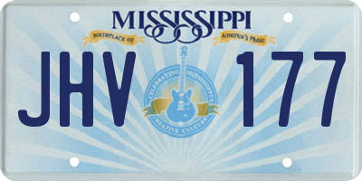 MS license plate JHV177