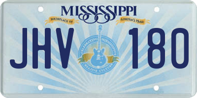 MS license plate JHV180