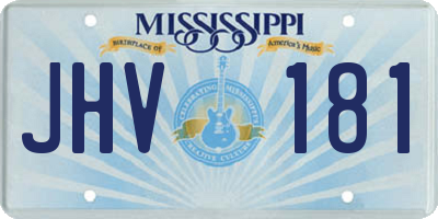 MS license plate JHV181