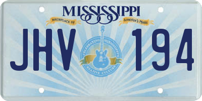 MS license plate JHV194