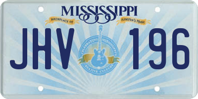 MS license plate JHV196