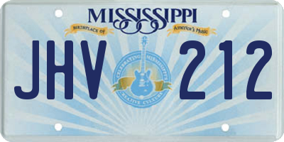 MS license plate JHV212