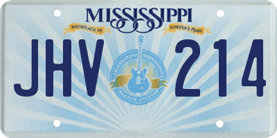 MS license plate JHV214