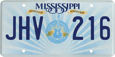 MS license plate JHV216