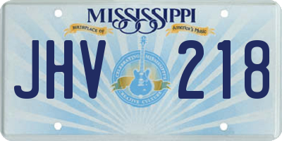 MS license plate JHV218