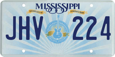 MS license plate JHV224